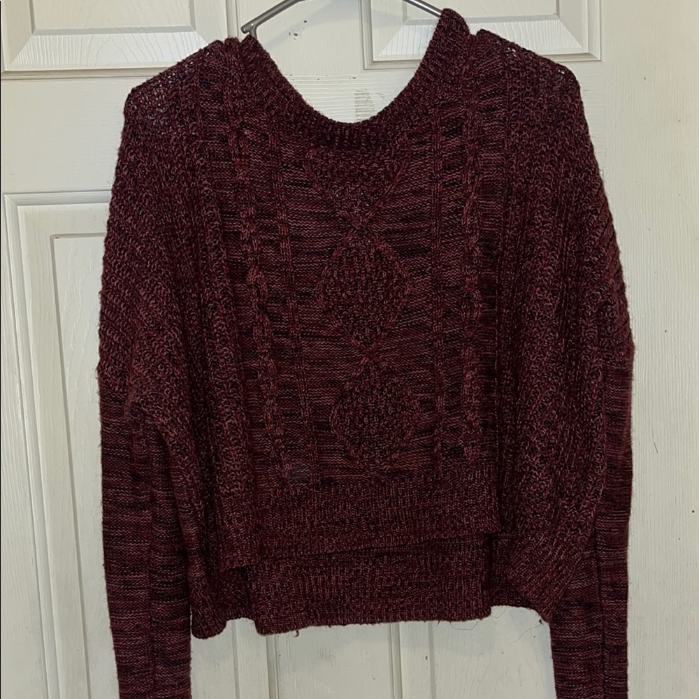Cozy Burgundy Knit Sweater